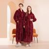 Casual Autumn and Winter New Couple Bathrobe Pajamas Trendy Men and Women Loose Thickened Long Flannel Long Pajamas