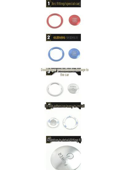 Camry 2021 Key Start Button Sticker & Aluminum Alloy Lighter Button Accessory