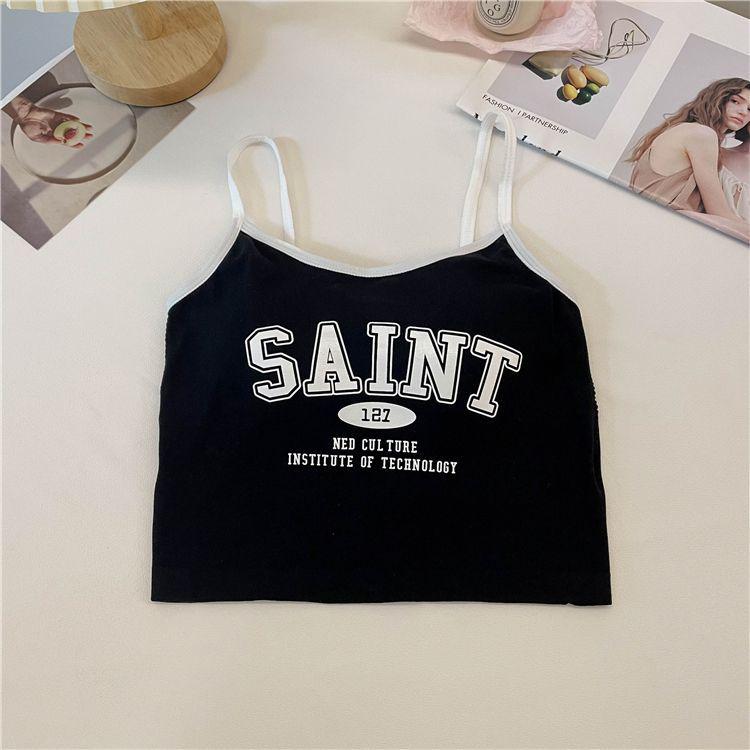 Women's Summer Spaghetti Strap Letter Print Vest - Hot Girl Style