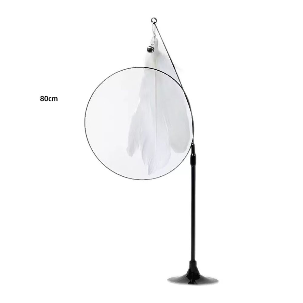 New Detachable Cat Teasing Wand 80CM Long Pole Cats With Bell With Suction Cup Kitten Cat Accesorios