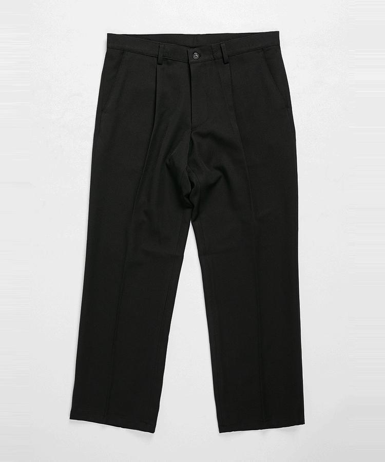Seuteulaikeu Elegant One-Pleated Trousers (Black)