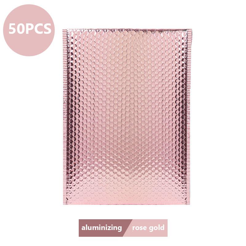 50Pcs Holographic Mailer Laser Pink Mailing Envelope Waterproof Courier Bag Padded Bubble Envelopes Packaging Bag for Shipping