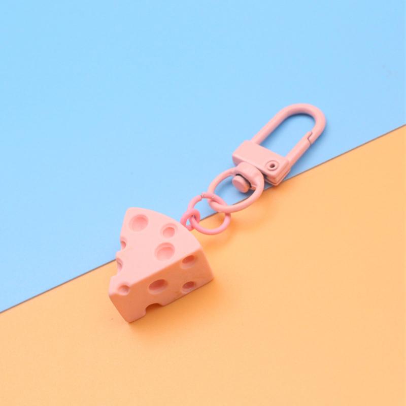 5PCS Cute Cheese Wedge Keychain Cartoon Diy Cheese Pendant Keyring Bag Charm for Women Men Kawaii Exquisite Cartoon Keychains
