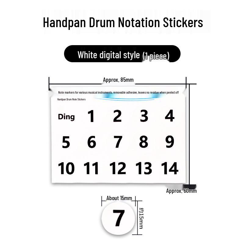 Handpan Drum Note Stickers for Beginners: Ethereal Steel Tongue Drum Fingering Guides