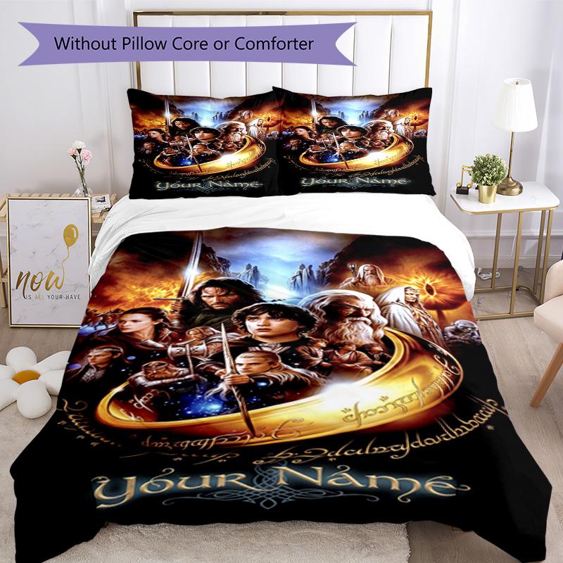 Lord Rings Personalized Name Bedding Set Suitable for Decorate room Breathable Duvet Cover Custom Room Decor Gift for Festivals