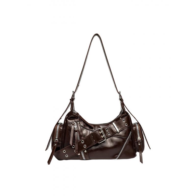 2026 Women's Retro Motorcycle Single Shoulder Bag - Large Capacity Versatile PU Leather Crossbody