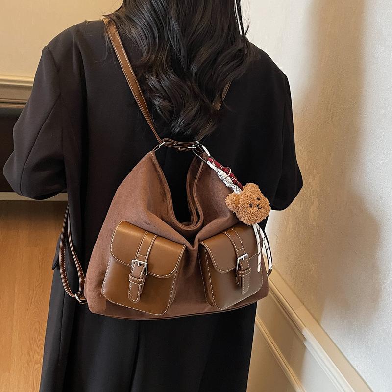 Damen-Pendler-Rucksack mit großem Fassungsvermögen, Herbst und Winter neu, Retro-Mode, hochwertige Umhängetasche