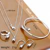 Fashion Teardrop Jewelry Set for Women Simple Ring Necklace Bracelet Earrings Four-piece Set Suitable for Engagement Jewelry