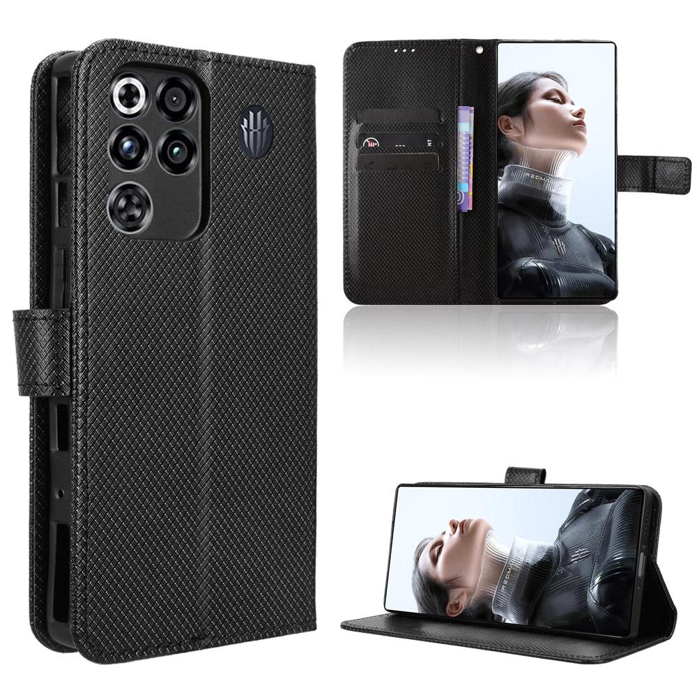 

Чохол-книжка для ZTE nubia RedMagic 11 Pro/Red Magic 11 Pro+ Plus з PU шкіри, захист всього корпусу [Блокування RFID], чохол-гаманець чорний