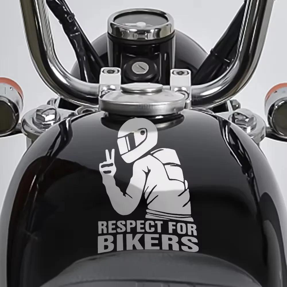 Vinyl 3D Motorcycle Reflector Sticker Respect Biker Sticker for Car Motorbike Decoration Sticker Waterproof Moto Stickers Decals