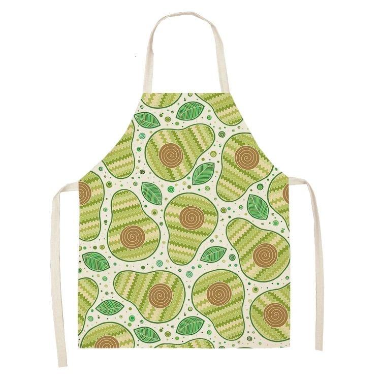 Avocado Pattern Apron Adult Children Sleeveless Anti-fouling Kitchen Home Kitchen Baking Waist Bib