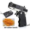 Foldable Continuous Launch Rubber Circle Model Gun Alloy Children Keychain Toy