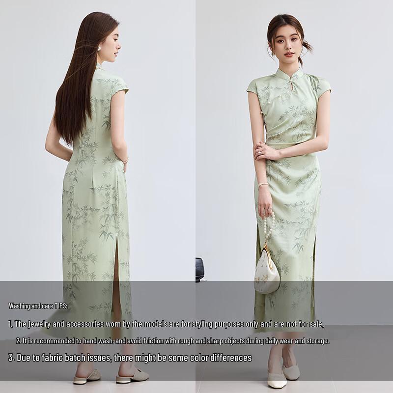 VICTORIA&VERA New Chinese Style Bamboo Print Qipao Dress