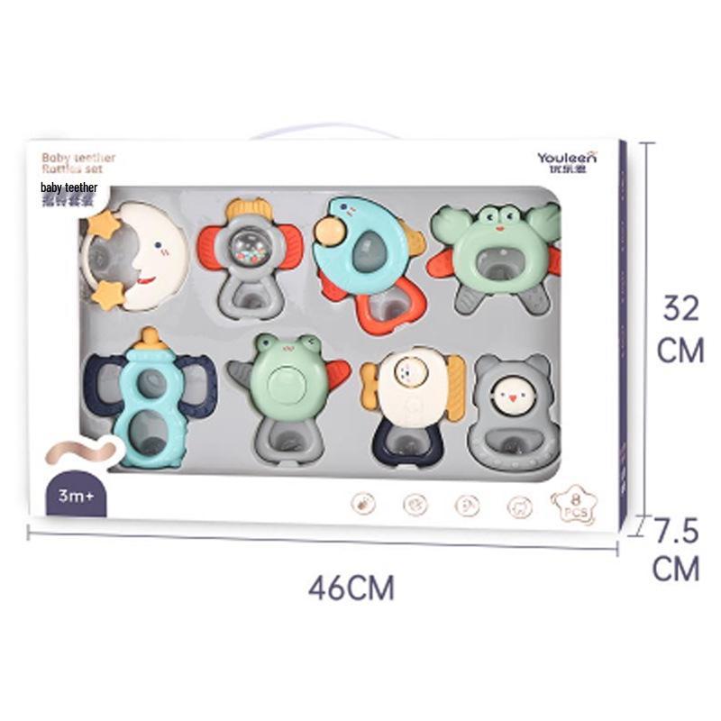 Yuele'en Newborn Baby Rattle & Teether Set: Educational Grasping Toy for 0-6 Months