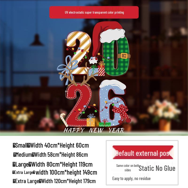 Santa Claus Holiday Window Cling Stickers: Christmas Atmosphere Decoration for Glass Doors