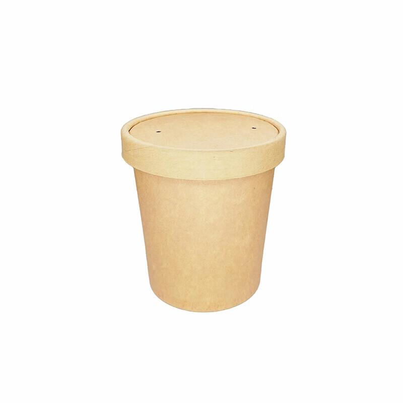 

Disposable Kraft Paper Food Buckets with Lids