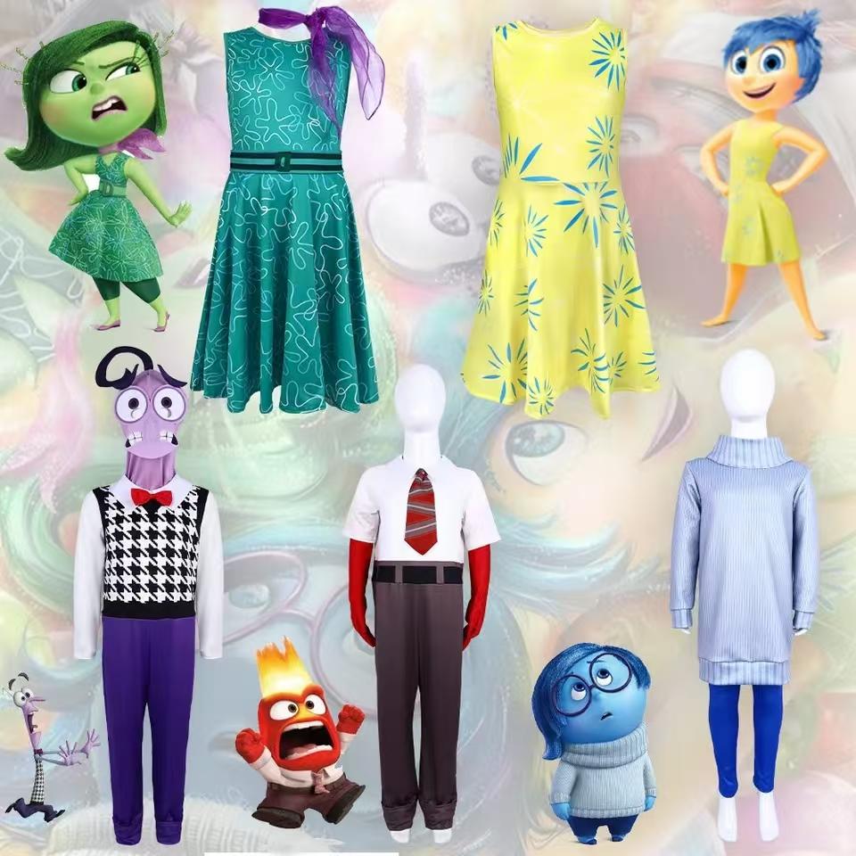 New Year Anime Movie Anxiety The Inside Out 2 Cosplay Joy Sadness Anger Disgust Fear Cosplay Costumes Suit Adult Kids Party Set