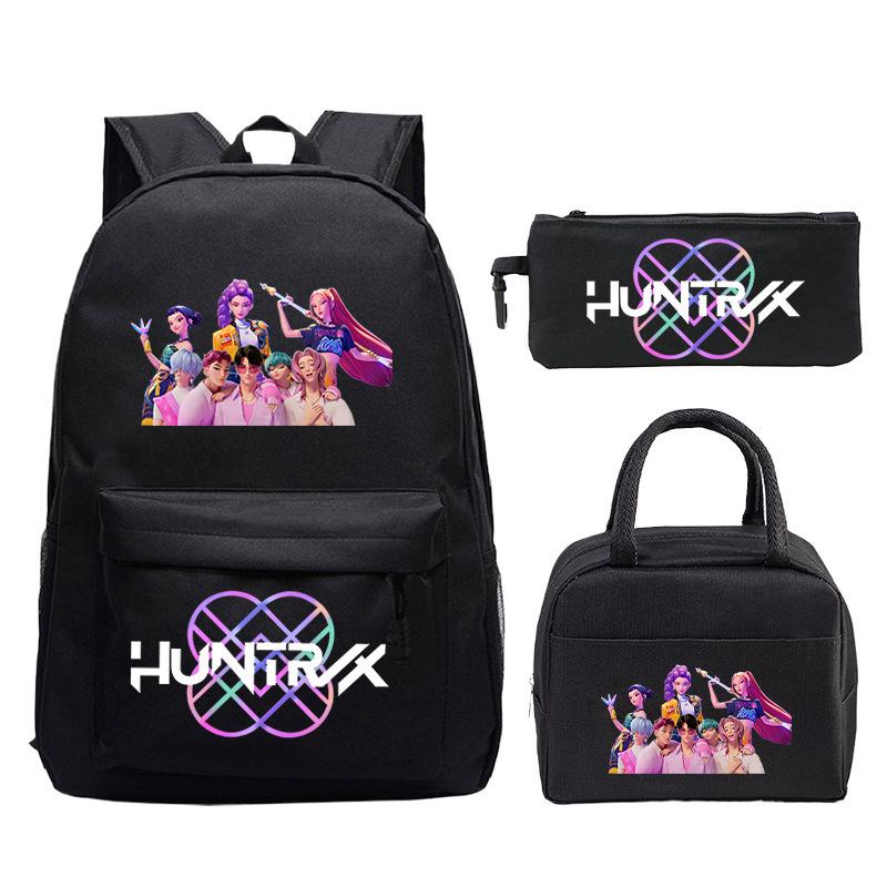 Kpop Peripheral Printing Student Schoolbag Fashionable Large Capacity Casual Backpack Three-Piece Set