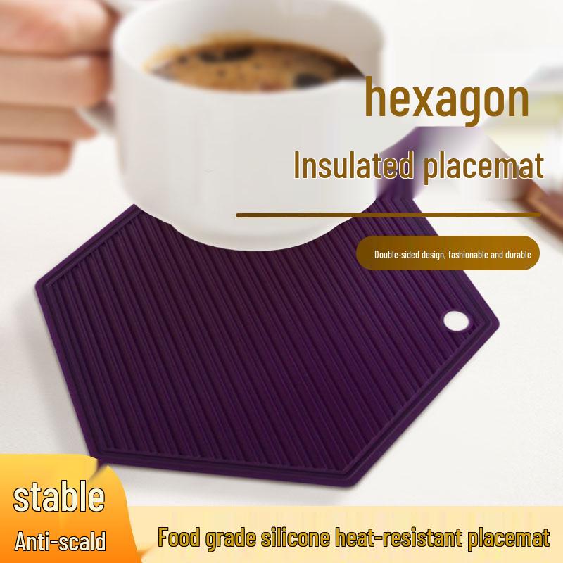 Honeycomb Silicone Placemats: Heat-Resistant, Non-Slip, Easy-to-Clean, Quadrilateral Kitchen Table Mats.
