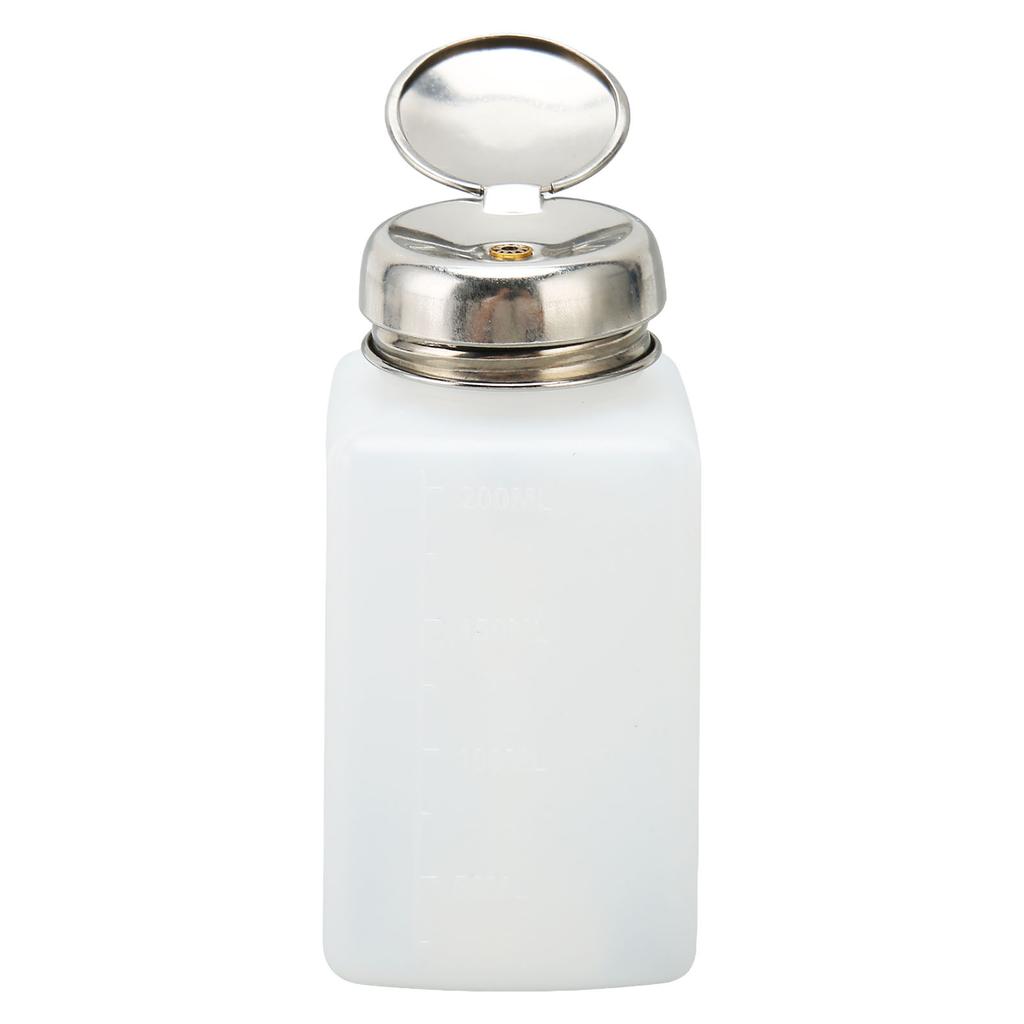 Tryck Ner Tom Pumpdispenser Låsbar Vätskepumpflaska för Nagellack Sminkborttagare 200 ml
