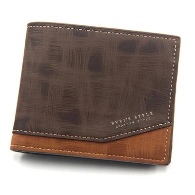 Short Men Wallets 3-Fold Money Clip Slim Classic Coin Pocket Photo Holder Small Male Wallet Quality Card Holder Frosted Leather Men Purses