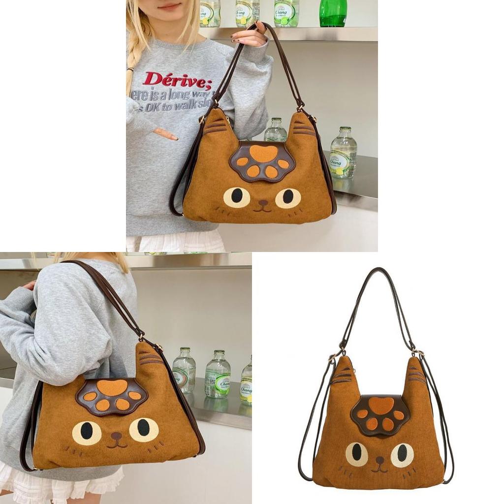 Cat Shoulder Bag Pu Leather With Padded Straps For Teens And Women