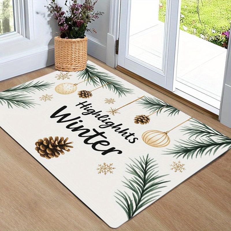 

1Pcs Anti Fatigue Kitchen Rugs,Christmas Pine Cone Print Waterproof Non-Slip Thick Cushioned Kitchen Mat Heavy Duty Comfort Standing Mat for Kitchen 40*60cm