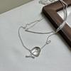 FY-5TL44 S925 Sterling Silver Korean Version Small Unique Design Sweater Chain Small Unique Design Matte Necklace