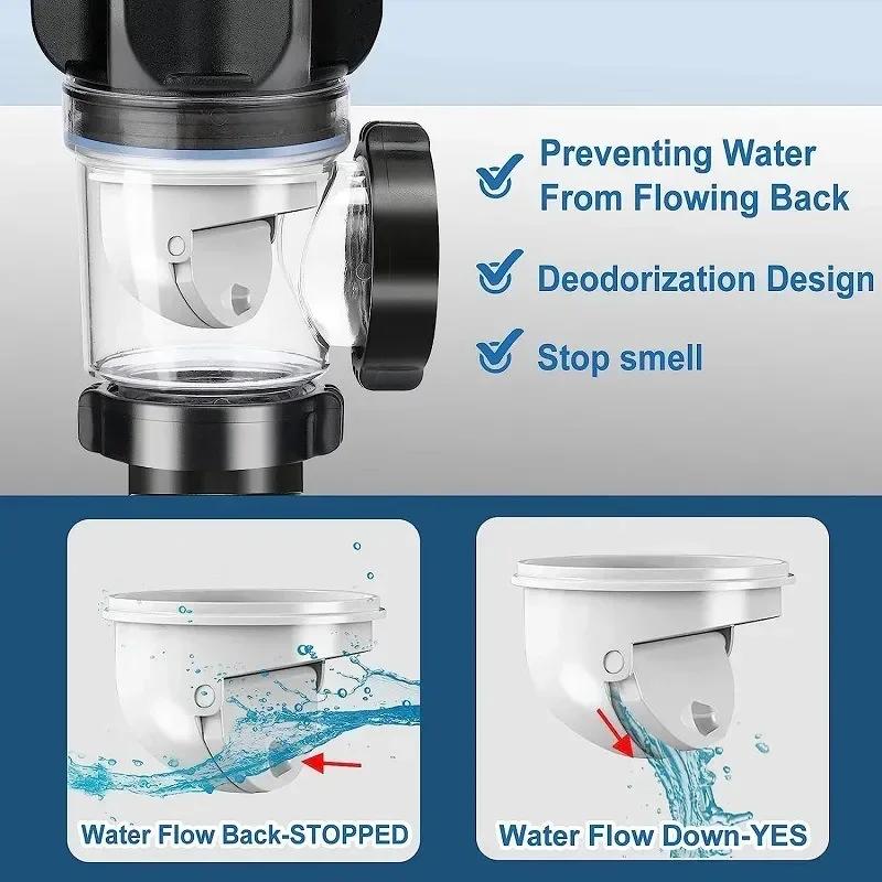 Sink Downpipe Kitchen Sink Cross Drain Downpipe Retractable Deodorising Strainer Bathroom Sink Anti Clogger Kitchen Accessories