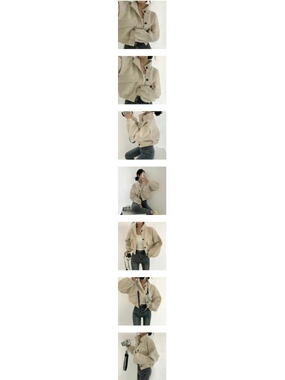 2024 Koreansk Chic Ståkrage Enkelknäppt Ullkappa för Kvinnor - Mångsidig, Lös, Långärmad