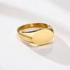 Vnox Engrave Signet Ring for Women,9mm Initial Gold Color Solid Stainless Steel Stamp Ring,Minimalist Metal Name Jewelry Gift