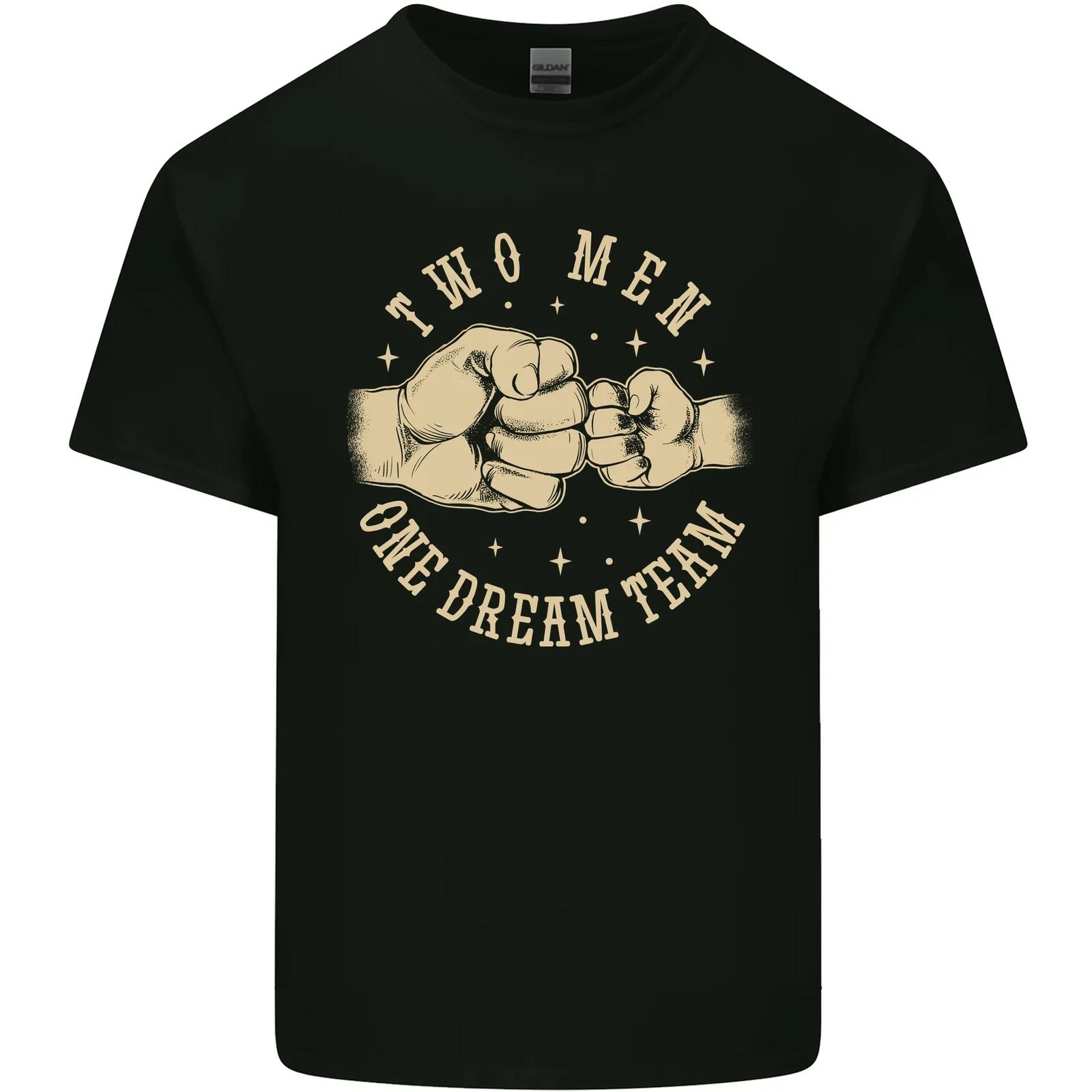 Fathers Day Two Men One Dream Team Dad Son Kids T-Shirt Childrens 4XL