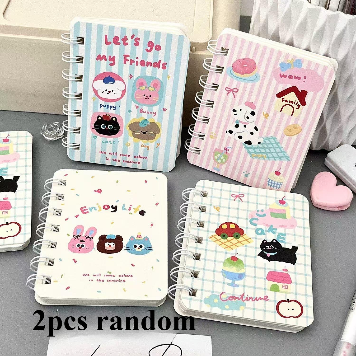 Student New Ins Cute Animal Coil Notebook A7 Pocket Notebook High-looking Student Mini Portable Horizontal Notebook Stationery