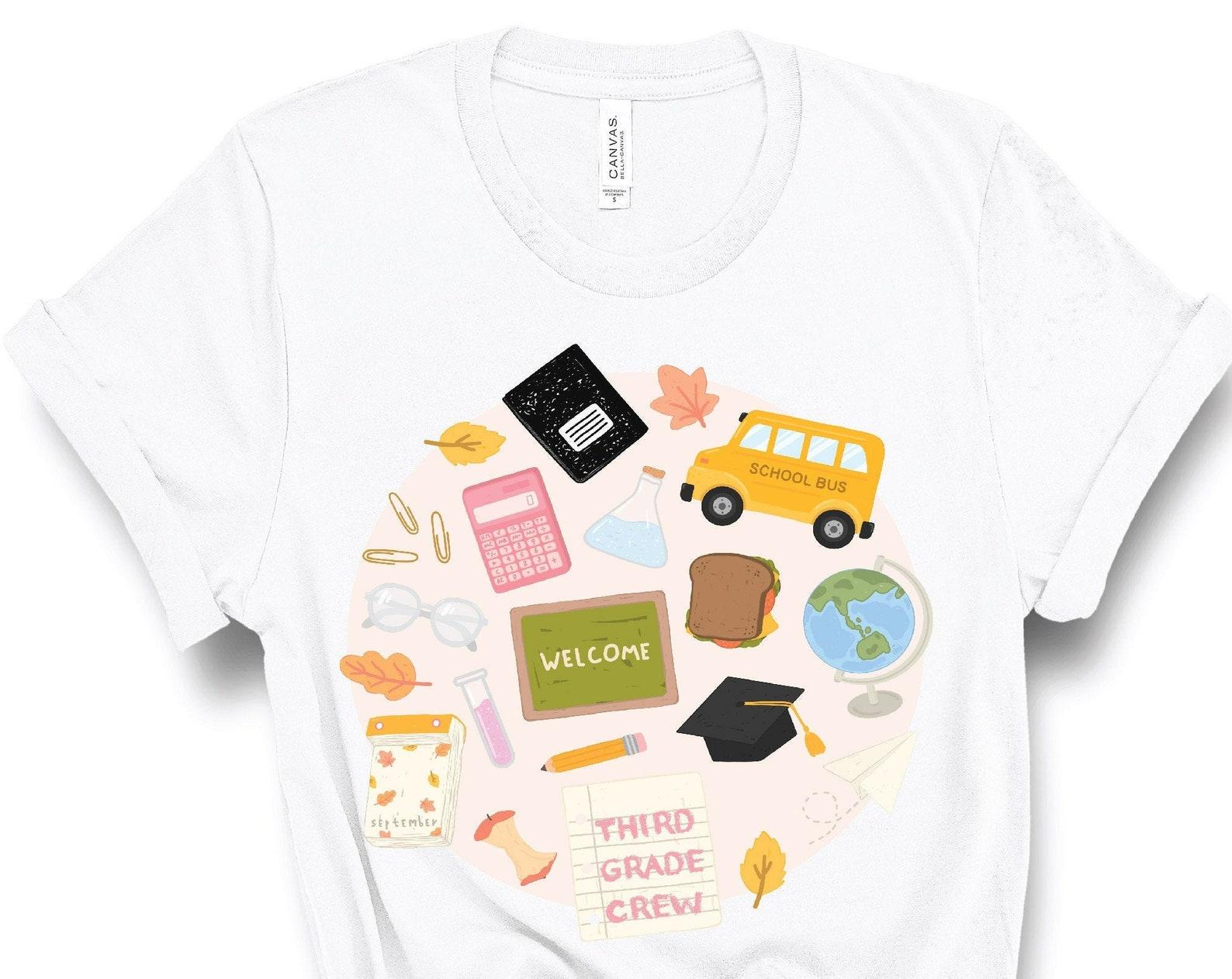 Third Grade Crew Shirt, 3rd Grade Shirt, Teacher Shirt, Third Grade Team Squad Shirt, 3rd Grade Teacher Shirt, Cute Back To School Shirt L