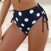 High-Quality Black Polka Dot Lace-up Triangle Hip-Hugging Women's Bikini