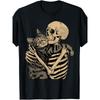 European Sizes Men'S Gothic for Cat & Skull Graphic T-Shirt -  Relaxed Fit Crew Neck, Slightly Stretchy Casual Short Sleeve with & Gothic Kitten