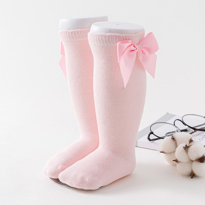 Baby Girls Socks Knee High Socks Cotton Bows Toddler Knee High Long Socks for Kids