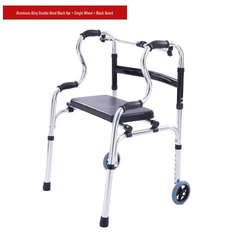 Stainless Steel Rollator Walker with Seat and Wheels - Rehabilitation Support Frame