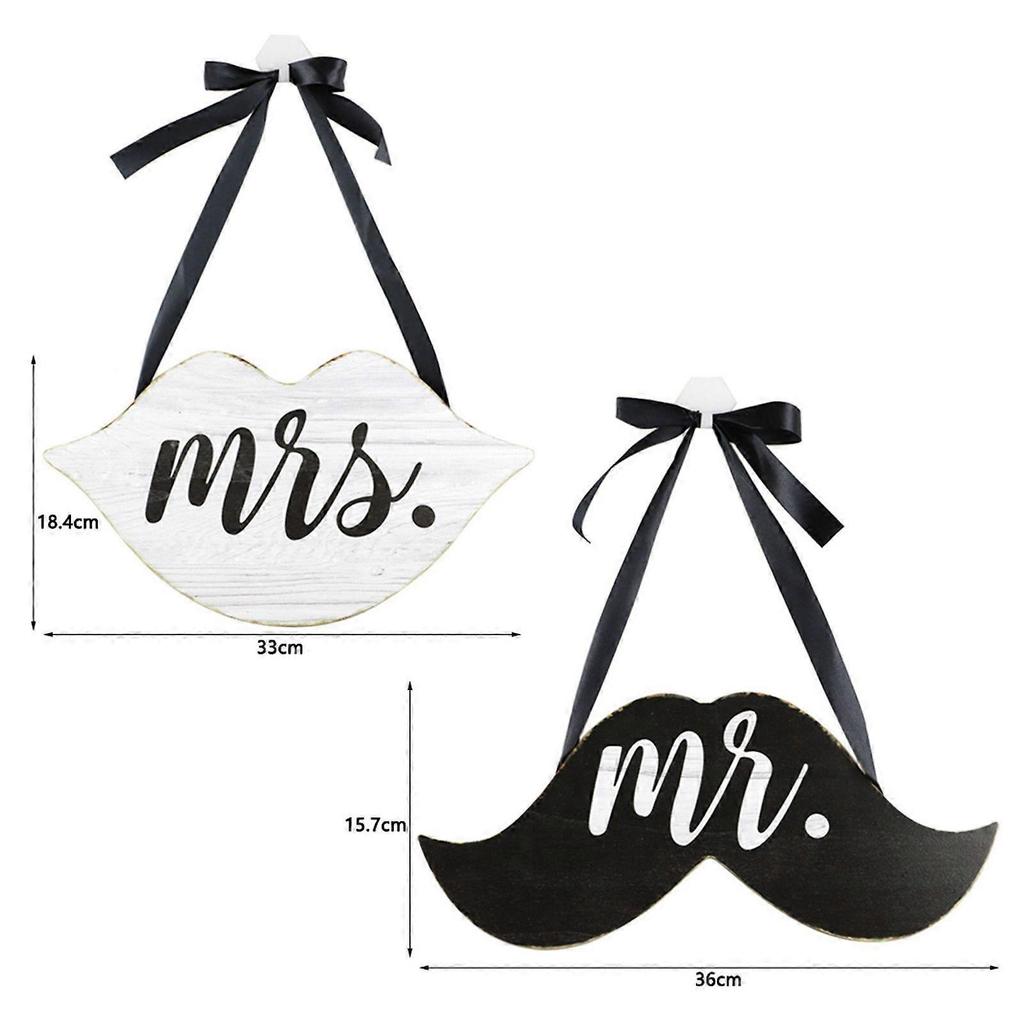 Unique Hanging Plaque Simple Innovative Creative Mr Mrs Lips Beards Wall Plaque