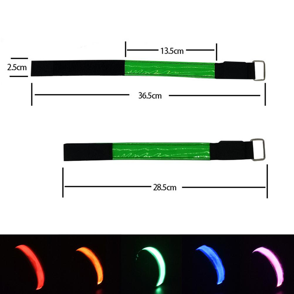 4pcs Luminous Arm Bands USB Reflective Band Bracelets for Outdoor Jogging Running Sport