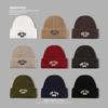 American Retro Letter Embroidery Hat for Women Autumn and Winter Warm Knitted Hat  Face Showing Small Woolen Hat  Men's Pullover Cold Hat Trendy
