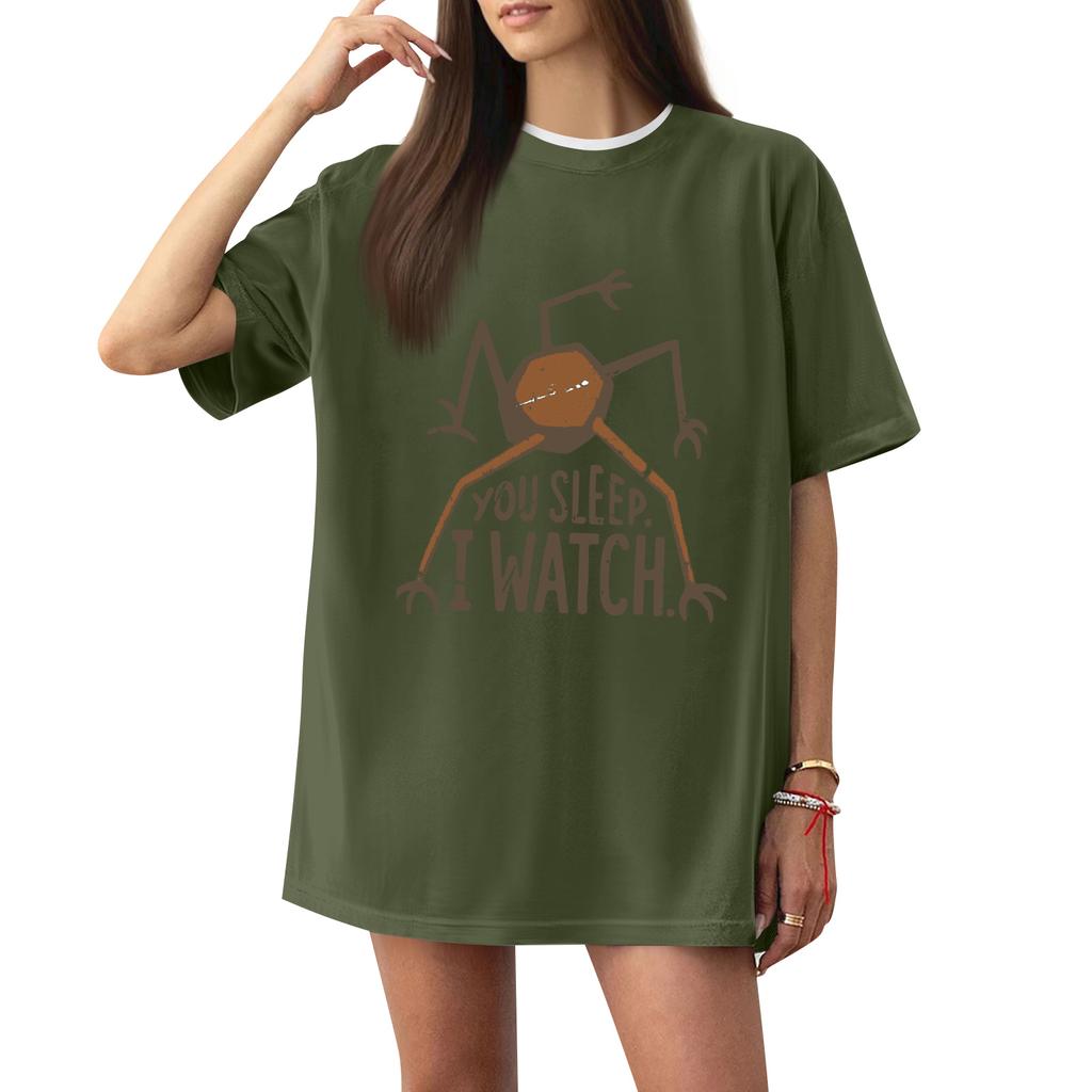 Women's Casual Printed T-Shirt Round Neck Pullover Short Sleeve Top