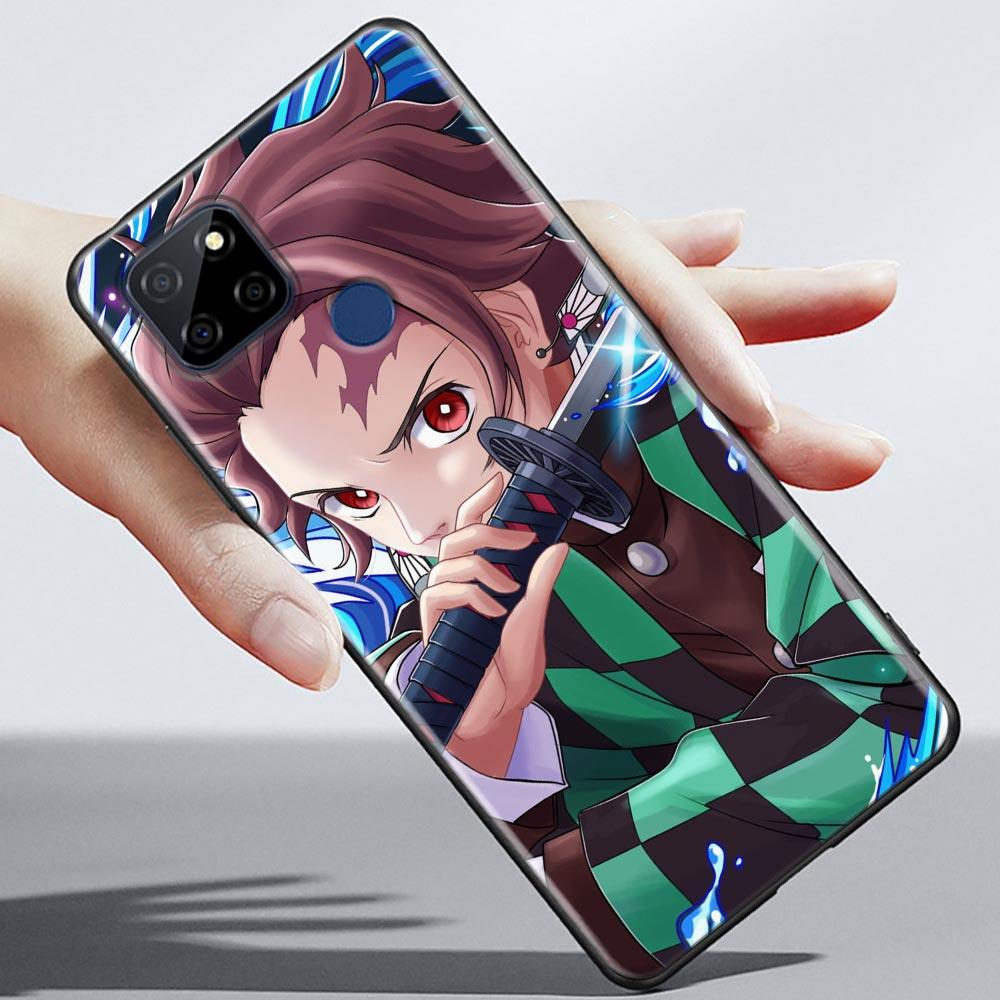 

Модный чехол для телефона Demon Slayer из японского аниме для OPPO Realme 5 6 7 7i 8 8i 9 9i V25 F9 F17 F19 5G 4G Pro Narzo Speed, черный чехол F9 F9 Pro