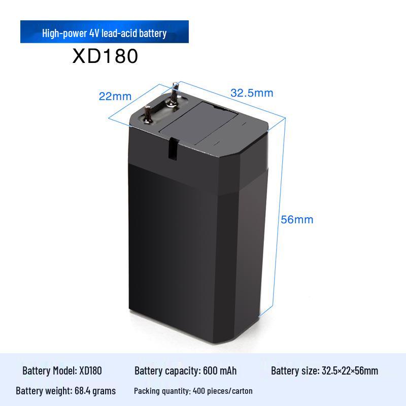 Universal 4V Lead-Acid Battery for Electric Mosquito Swatter, Spotlight, Flashlight, Headlamp, Desk Lamp, and Accessories