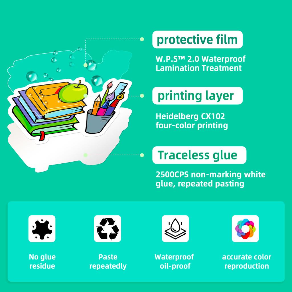 100 PCS Teacher Graffiti Stickers - School Theme Decals for Cars, Bottles, Notebooks