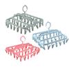 32 Clips Folding Clothes Hanger Socks Drying Rack Portable Rack Clothespin Windproof Sock Dryer for Hanging Underwear Lingerie