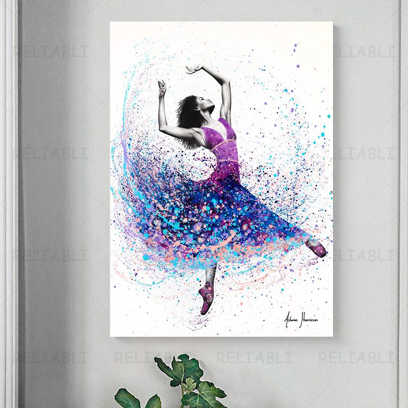 Abstract Dancing Girl Dance Woman Canvas Painting Watercolor Skirt Wall Art Sexy Portrait For Living Room Home Decor Cuadros