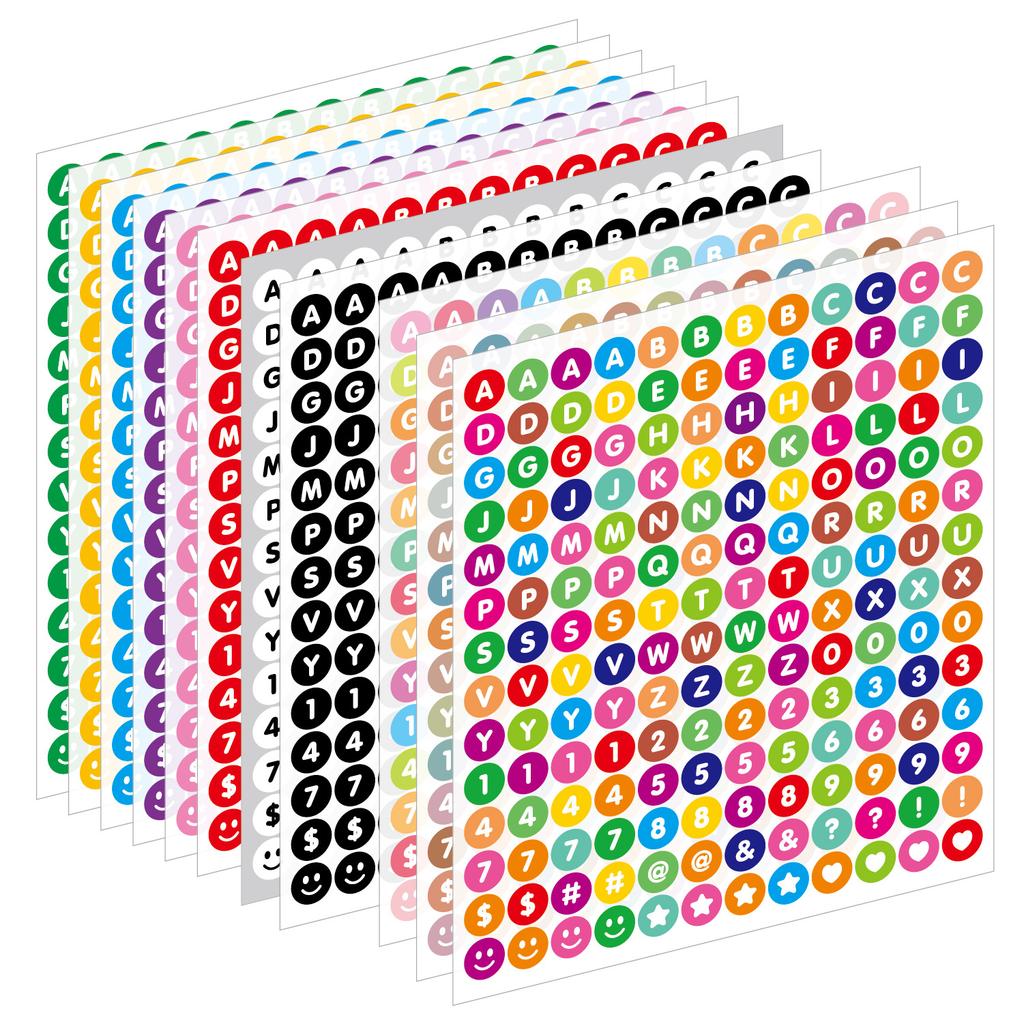 0.5-inch Letter Sticker Small Dot Waterproof DIY Card Item Logo Hand Account Scrapbook Letter Sticker