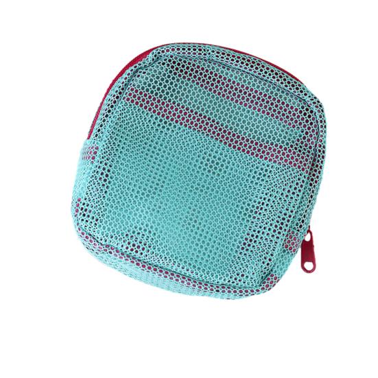 

Cosmetic Storage Bag Breathable Mesh Design Compact Organizer with Lanyard Portable Bag for Toiletries Makeup Accessories A зелёный