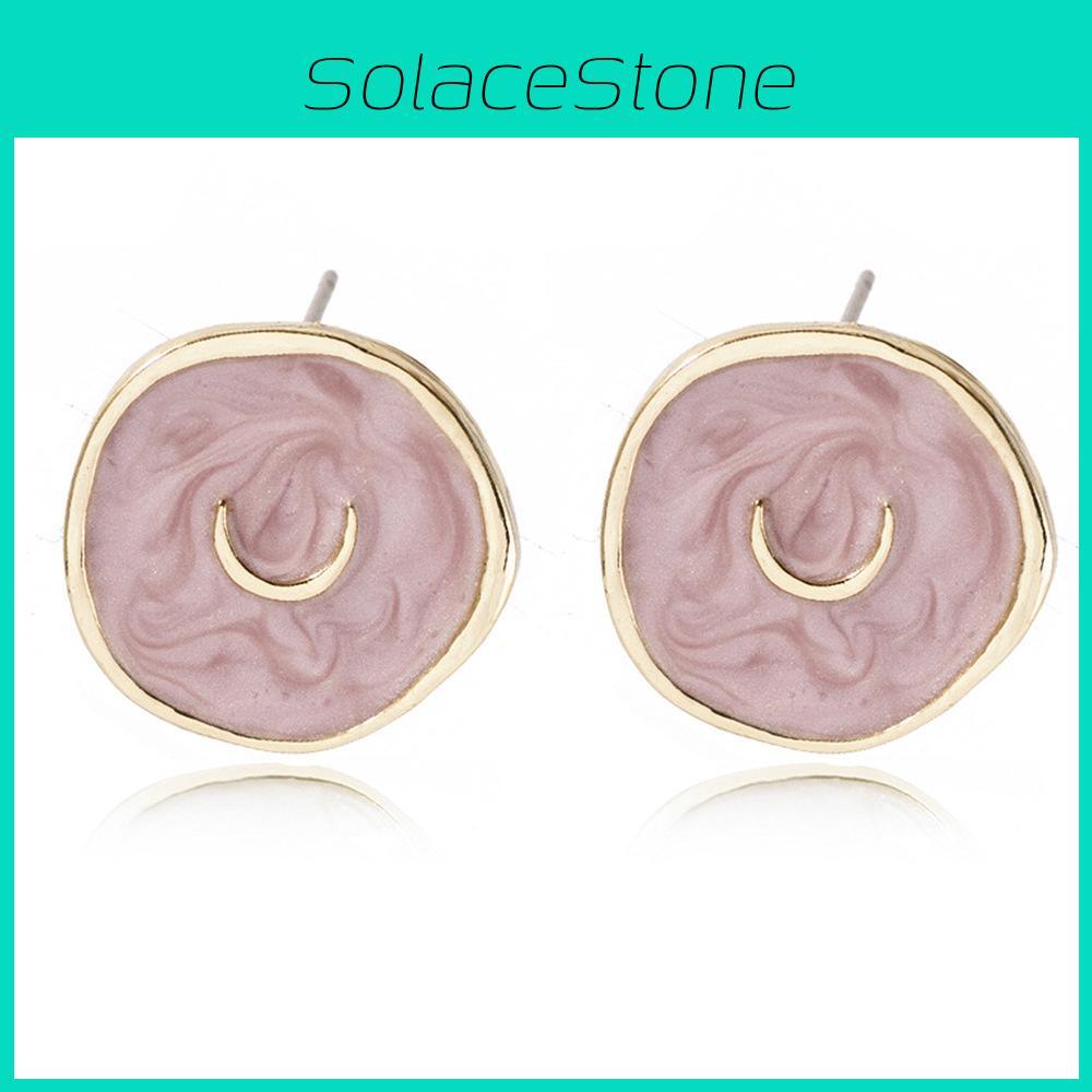 Chic Alloy Plated Geometric Heart Moon Star Earrings Simple Trendy For Women